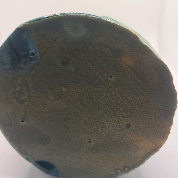 Slab/Hand Built stoneware Green Pitcher - Picture 5 of 10